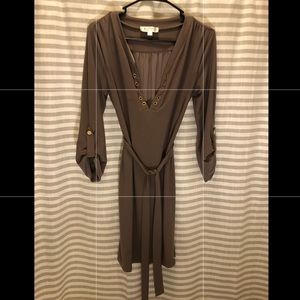 Beautiful Grey Dress with Waist Tie